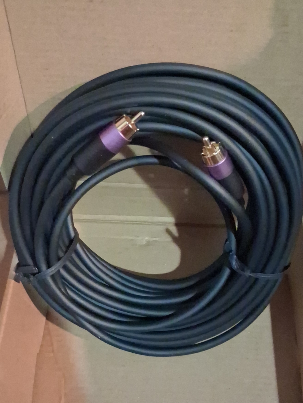 High-Quality RCA Audio Su Woofer Cable Pair with Purple Accents 50ft Nwt